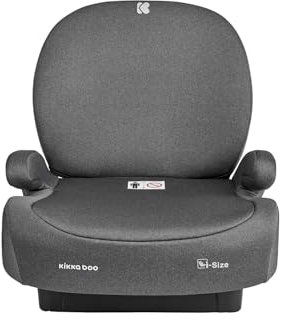 Kikkaboo Kindersitz, i-Size Sitzerhöhung i-Boost (125-150cm) ISOFIX Rückenlehne dunkelgrau
