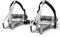 LOEVELOSI Fahrrad Pedale SpeedPro Schlaufen Pedalhaken Retro Rennrad-Pedale Silber Aluminium mit Nylon-Riemen Heimtrainer Pedal-Haken für Rennrad