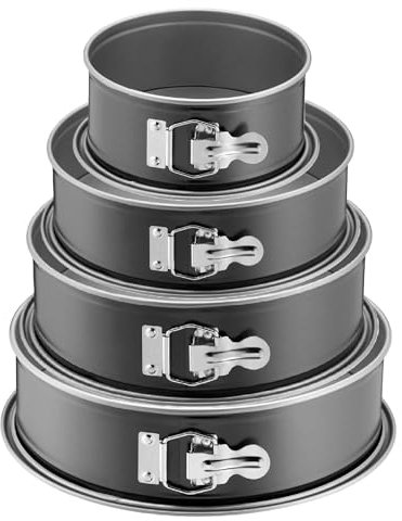 ORIGINAL KAISER | Inspiration Springform Set 4-tlg. | 18, 24, 26 & 28 cm rund | Flachboden, Backform rund, Kuchenform antihaftbeschichtet, auslaufsicher, einfaches Verschließen | Made in Germany