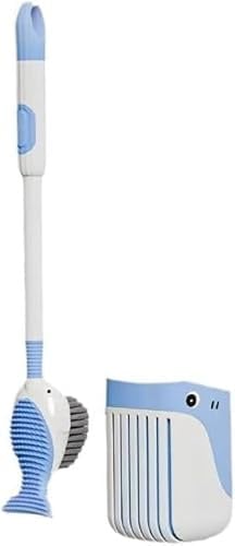 Silicone Toilet Brushes & Holders, Liquid filled toilet brush, 2-in-1 spray and brush, Suction Cup Base, Cartoon Design Cleaning for Toilet Bowl for Bathroom