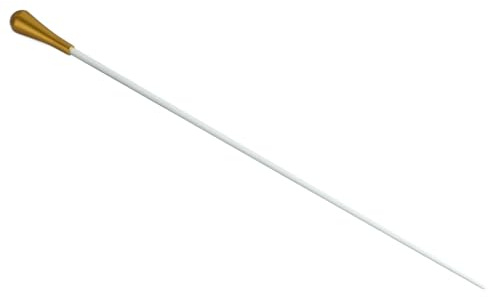 Luatoxry Orchestra Conductor Batons, 38.5cm Mollard Conducting Baton Metal Music Band, Lightweight Classroom Demonstration Baton with Plastic Handle for Beginners, Musicians, Gold