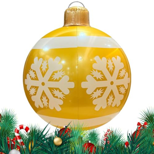 Riesige Aufblasbare Weihnachtskugeln | Große Weihnachtsdekoration Zum Aufblasen Im Freien | wasserdichte Outdoor Deko Rasenschmuck Für Festparty Wohnzimmer Garten Hinterhof Balkon