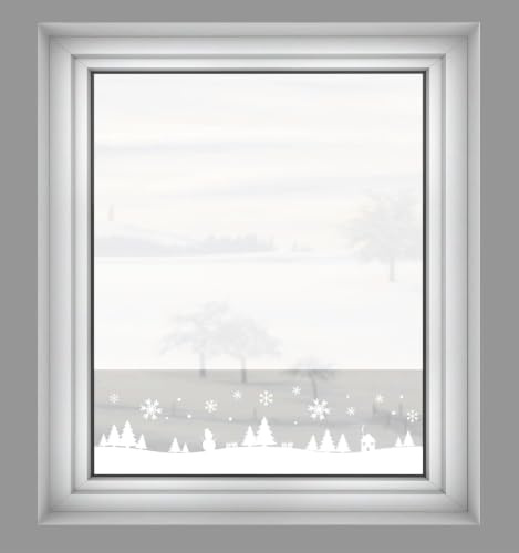 Gardinia Statische Deko-Fensterfolie X-Mas Bäume, 20x150 cm, Selbsthaftende Weihnachtsdeko für Fenster, klebstofffrei, wiederverwendbar & rückstandslos entfernbar, lichtdurchlässig, transparent