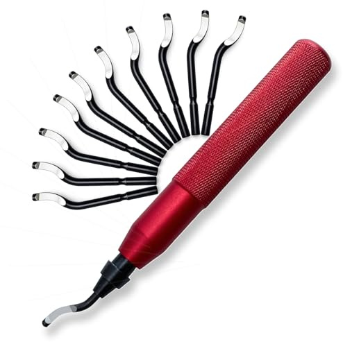 Deburring Tool Kit with 11 High Speed Steel BS1010 Blades, for Metal, Copper, Brass, PVC Pipes, 3D Printing and Resin Finishing, Precision Burr Removal for DIY, Plumbing and Industrial Use