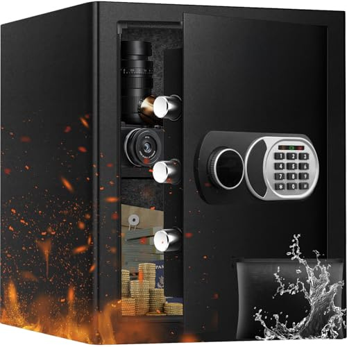 ToruKeep 50L Office Safe, Fireproof Waterproof, Keypad + Keys, LED