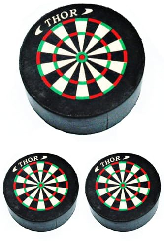 THOR-DARTS Bristle Sisal Mini Dartboard mit Darthalter, Professionelle Dart Station, Schwarze Aufbewahrungsbox mit Dartständer
