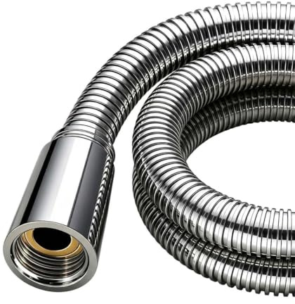 Teepacioka Duschschlauch aus Edelstahl mit 360° Verdrehschutz – Brauseschlauch mit Messing-Anschlüssen & Swivel-Kern, Knickfest, Universal G1/2 für Dusche & Badewanne (1,60m)