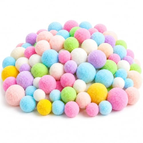 Genthread 500 Stück Bunt Pompons 1-3cm pompons, Kreative DIY-Bastelideen, geeignet für Osterdekorationen, Grußkarten-Geschenkboxen und Heimpartydekorationen.