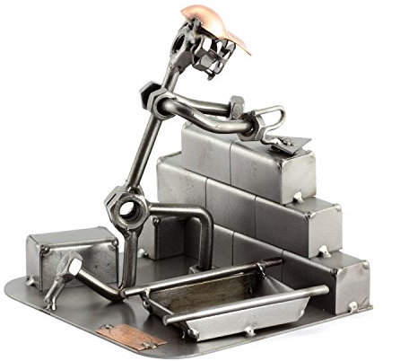 Steelman24 I Schraubenmännchen Maurer Mit Persönlicher Gravur I Made in Germany I Handarbeit I Geschenkidee I Stahlfigur I Metallfigur