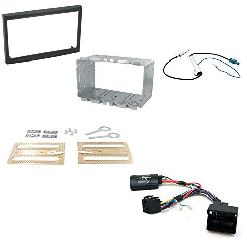 Connects2 CTKPE03 - Peugeot 207, 307 Black Double DIN Fascia & Steering Wheel Control Interface Kit