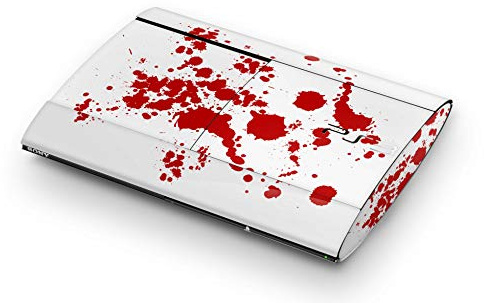 Skins4u Aufkleber Design Schutzfolie Vinyl Skin kompatibel mit Sony PS3 PlayStation 3 Super Slim Blood