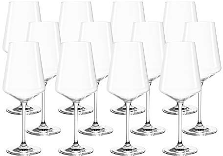 LEONARDO Home Set de 12 Verres à vin Blanc Puccini, Verres à vin, Verre en Cristal Teqton, Lavable au Lave-Vaisselle