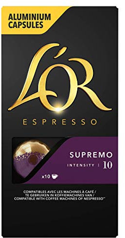 L'Or Espresso Café Supremo - Intensité 10 - Capsules en Aluminium Compatibles avec les Machines Nespresso®* (10 capsules) -52 grams