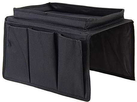 Sofá Organizador Colgante, Reposabrazos Organizador Sofá, Reposabrazos Organizador Colgante, Organizador de Sofá, para la Sala de Estar Libros de Teléfonos Revistas Vasos Control Remoto (Negro)
