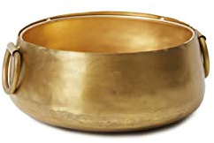 Serene Spaces Living Dekorative Goldfarbene Schale aus Eisen, große Herzstück-Schüssel, traditioneller indischer Stil, Urli-Schüssel für Zuhause, Potpourri, Maße: 9.5 cm hoch und 22.9 cm Durchmesser