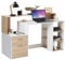 BAKAJI Scrivania con Cassetti e Mobiletto Libreria Tavolo da Lavoro Porta Pc Computer in Legno MDF Design Moderno Arredamento Casa Ufficio Cameretta Bianco Quercia Dimensione 140 x 55 x 92 cm