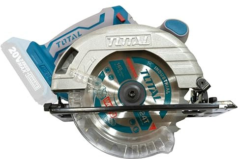 TOTAL - Scie circulaire à batterie P20S de 20 V | Diamètre 165 mm | Sans fil | Vitesse 4600 tr/min | Outil de découpe métal et bois | Disque inclus