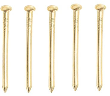 Gold Nails 100 Pieces Brass Wall Pins 25mm Brass Plated Nails for Hanging Picture Frames Photos Art and Woodworking