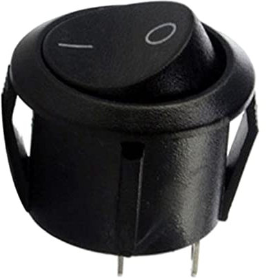 Interrupteur Rond Rond Bateau Bascule Commutateur De Bascule Noir 2 Position I O Bouton Boggle Switch Pour Appareils Ménagers