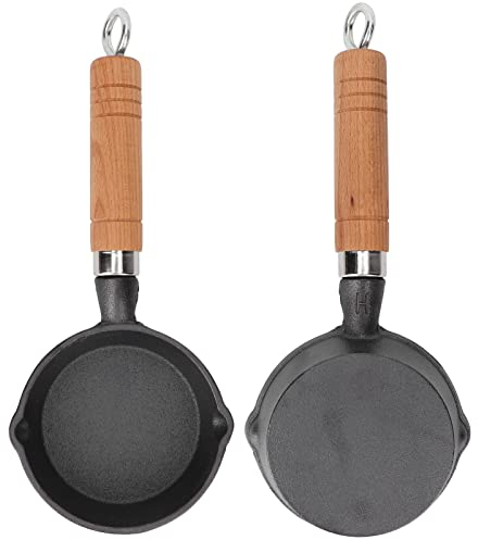 Beufee Small Frying pan, 2pcs Mini Omelet Pan Mini Nonstick Egg Pan Cast Iron Single Nonstick Omelet Pan Small Frying Pan for Eggs 3.9inch