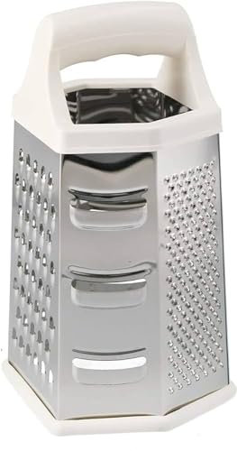Grattugia 6 Facce Acciaio Inox Per Tagliare Frantumatori Verdure e Frutta Per Cucina/Grattugia Di Colore Bianco/Grattugia Universale Facile da Usare.