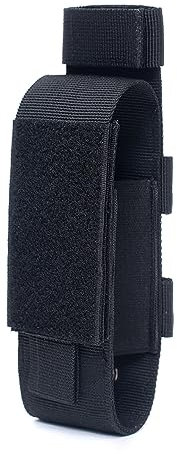 Azarxis Custodia Porta Torcia Cinturone Borsello da Cintura Tattico Portatorce Porta Torcia Accessori Cinturone Tattico Carabinieri Polizia GPG (B - Nero)