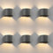 ledscom.de 6 Stück Wandleuchte RUNEL für außen, anthrazit, IP65, Up & Downlight + LED Lampe 501lm, warmweiß