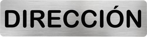 Becral® - Señal de acero inoxidable DIRECCIÓN | Placa puerta INOX | Señal informativa | Cartel Puerta 200X50mm