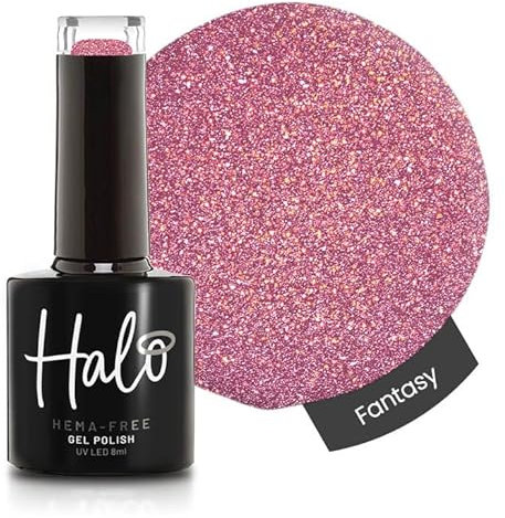 Halo Gel Polish 8ml - Fantasy. UV/LED Gel Nail Polish, Long Lasting & Easy To Apply. Nail Art Colours For Manicure & Pedicure. Gel Polish For Professional & Home Use.