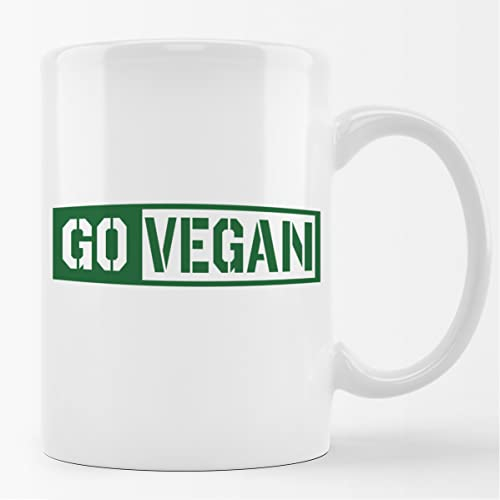 Huuraa Tasse Go Vegan Modern Geschenk 330ml Weiß Go Vegan Präsent