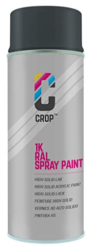 CROP Peinture en bombe RAL 7016 Gris anthracite - Couverture élevée, Séchage rapide, 100% inaltérable - Auto, Moto & Bricolage - Haute brillance - 400ml