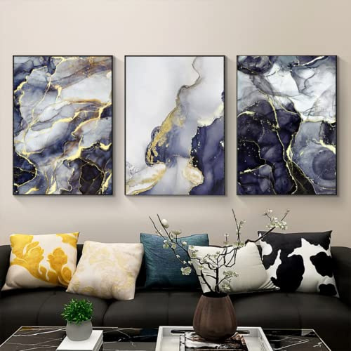 WADBTP Islamische Leinwand Bilder,Islamic Leinwand Malerei,Marble Background Allah Islamic Arabic Calligraphy Poster,Wohnzimmer Schlafzimmer Home Decor - Ohne Rahmen (Marmor D,3pcs-20 x 30 cm)