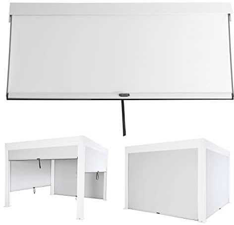 Seitenwand für Pergola HWC-L46, 4er-Set Pavillon Rollo Ersatzseitenwand, Stoff/Textil sturmfest 3x3m - weiß
