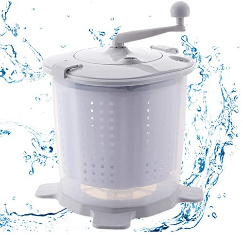 Lavatrice Portatile A Manovella, Lavatrice Manuale Non Elettrica con velocità Fino A 1200 Giri/min, Adatta per Dormitorio, Appartamento, Lavanderia da Campeggio Alternativa