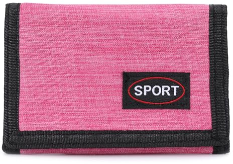 irisaa Unisex Geldbörse Geldbeutel mit Sicherheitsring Urlaub, Portemonnaie mit Sichtfenster Münzfach vielen Kartenfächern Teenager, Geschenk für Jungen Mädchen, Damen Tasche:Pink