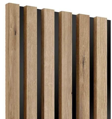 Lameo HDF Akustikpaneele 275x30x2cm - Akustische Wandpaneele - Lamela Wall - Schallschutzwand - 3D Wandpaneele - Akustische Wandpaneele - Akustik - Holzpaneele (Eiche Artisan)