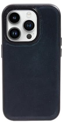 Lussoloop MagSafe Compatible Stylish & Durable Shockproof Protection Leather Case for iPhone 15 in Horween Leather (Horween CXL Blue, iPhone 15 Pro Max)