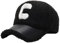 Winter Caps Brief Stickerei Lammwolle Baseball Cap Teddy Kaschmir Warme Kappen, Schwarz , One size