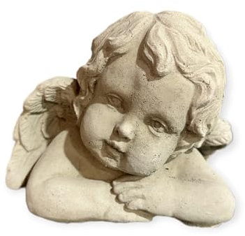 OriginalPaul Kleine Engel Steinfigur als sentimentale Dekoration für Haus und Garten. Massiv und frostsicher Höhe 14cm und ca. 2,2kg
