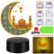 Zoyomax Ramadan Deko Lampe, Diamond Painting Nachtlicht Eid Dekoration Mond Stern Lichter, 3D Kreative Ramadan Mubarak LED-Licht, Muslim Ramadan Eid Deko, Geschenke für Kinder 5 6 7 8 9 10 Jahre