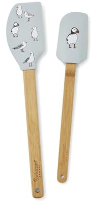 Cooksmart Coastal Birds Pack of 2 Cooking Spatulas and Turners | British Designed, Set of 2, Kitchen Utensils, Cooking Essentials, Food Preparation, Durable Material, Everyday Frying Use