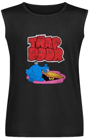 The Trap Door Men's T-Shirt Mens 80'S Kids Tv Program Animated Cartoon Show Distressed Sleeveless Vest Tank Top Black L