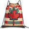 HJLUUFT Retro-Rucksack mit Kanada-Flagge, vielseitiger Kordelzug-Rucksack, wasserdicht und verstellbar, für Sport, Weiss/opulenter Garten, Einheitsgröße