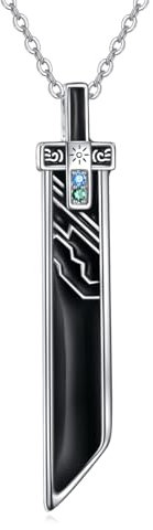 YONFQE Fantasy-Schwert-Halskette, 925 Sterling Silber Schwertanhänger, trendiger Schmuck, Geschenke für Männer und Frauen.