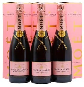 Moet & Chandon - Rose Imperial - Champagne 75cl x 3 12% ABV (3 x 75cl)