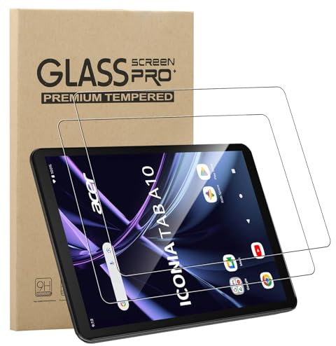 GEJEFA Vetro Temperato per Acer Iconia Tab A10 10.1 Pollici, 2 Pezzi 9H Durezza Pellicola Protettiva per Acer Iconia Tab A10 [AntiGraffio][Sensibilità al Tocco]