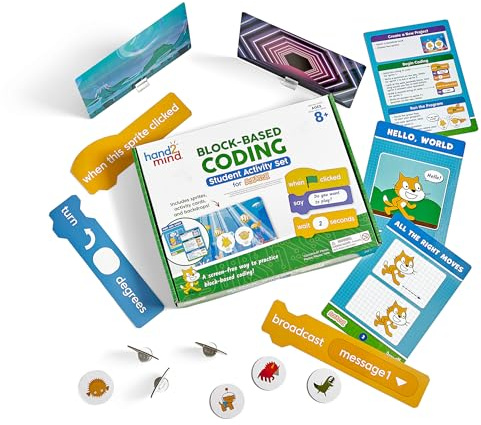 hand2mind Scratch Block-Based Coding Student Activity, Learn to Code, Computer Science and Programming for Kids, STEM Activities, STEM Classroom, Coding for Kids 8-12, Science Teacher Supplies