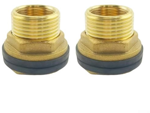 HOHOVYVY Messing Behälteranschluss 1/2 Zoll Mit 4 Dichtungen Für Wassertank Container Fässer Industriell(1/2inch x 3/8inch)