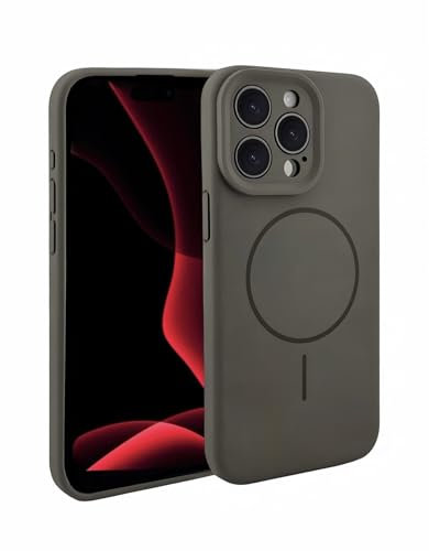 ENZONE Magnetic Silicone Case for iPhone 15 Pro Max, MagSafe Compatible Cover, Slim Shockproof Design, Soft Touch Grip, Full Camera and Screen Protection, Protective Case for iPhone 15 Pro Max, Clay