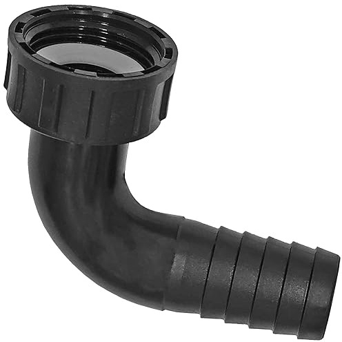 MegaHaustechnik Schlauchtülle Winkel 20mm, Überwurf 1“ IG, Kunststoff | Mit Dichtung, Trinkwasser geeignet, Überwurf-Innengewinde 1“, Tülle-Außendurchmesser 20mm für 3/4“ Schlauch